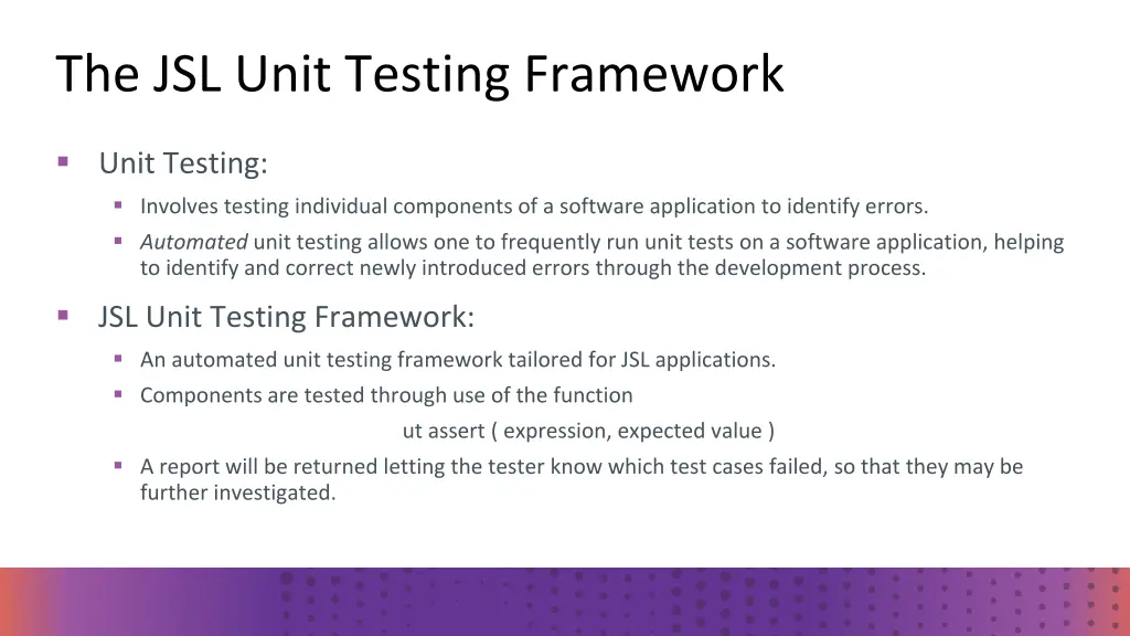 the jsl unit testing framework 4