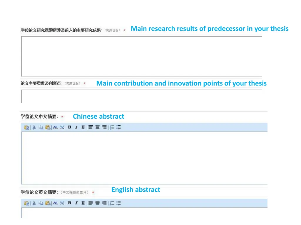 main research results of predecessor in your