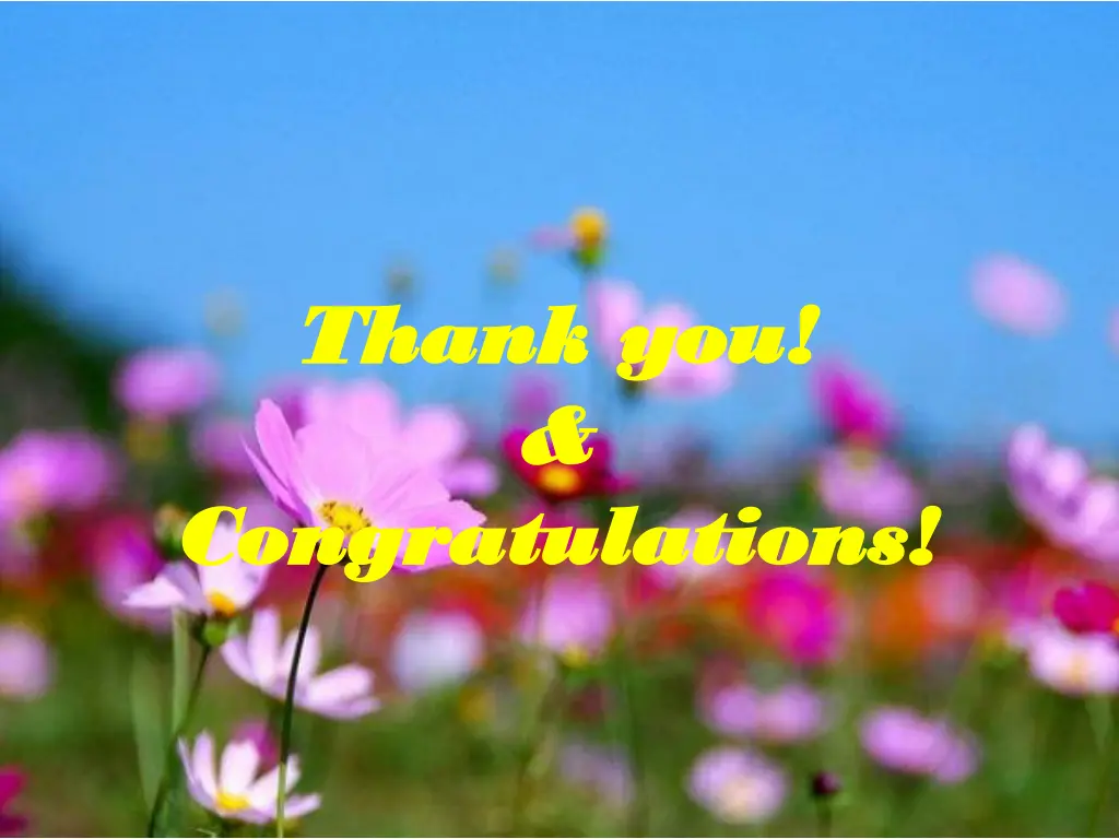thank you thank you congratulations