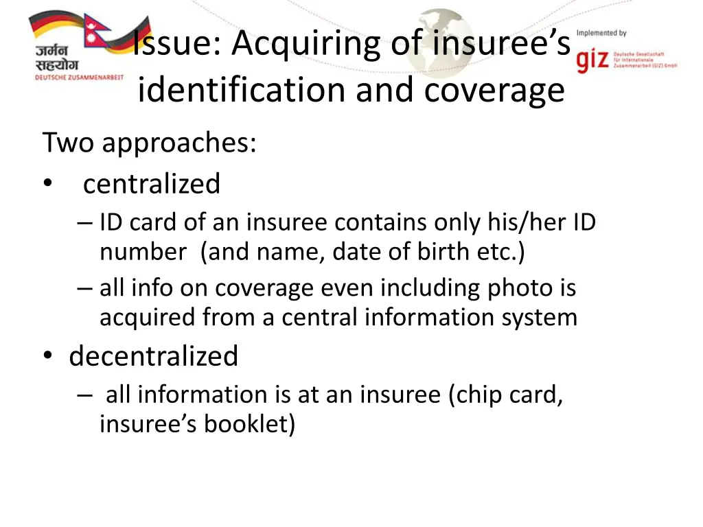 issue acquiring of insuree s identification 1