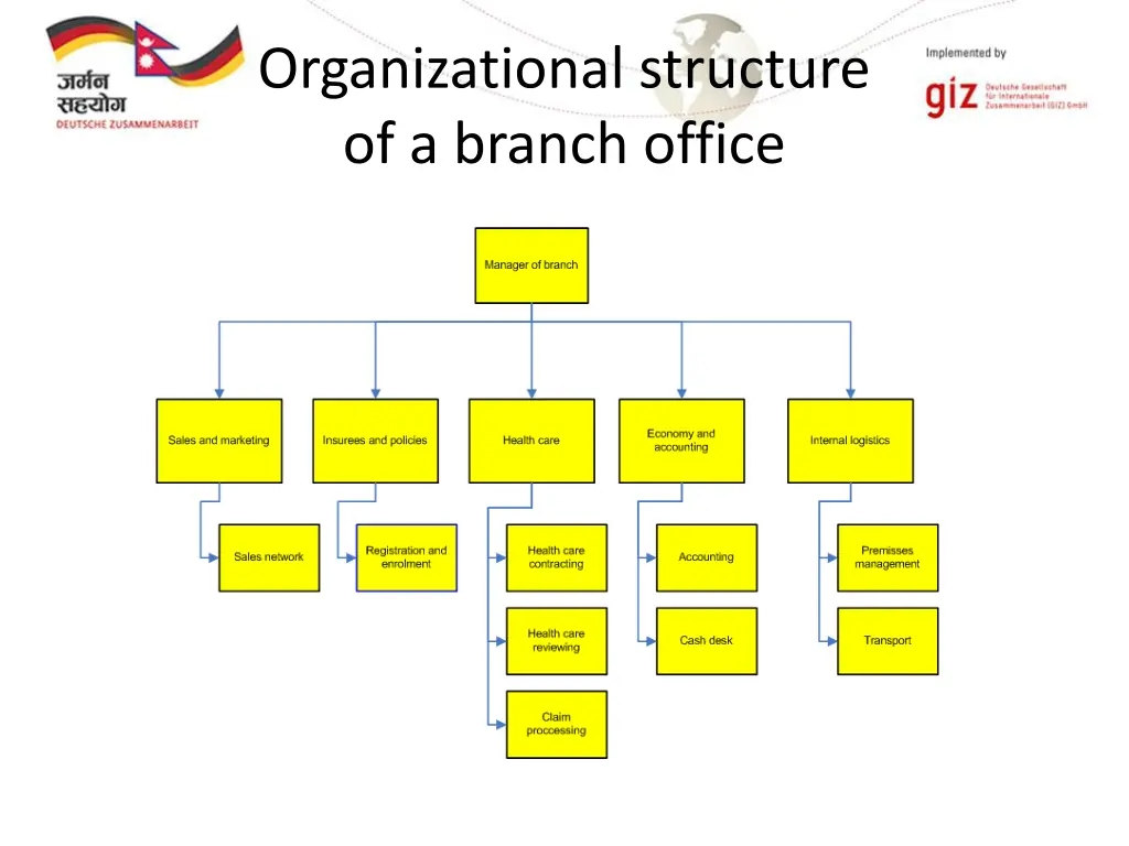 organizational structure of a branch office