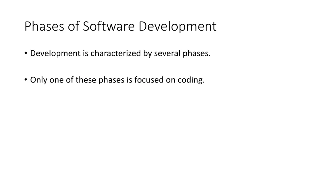 phases of software development