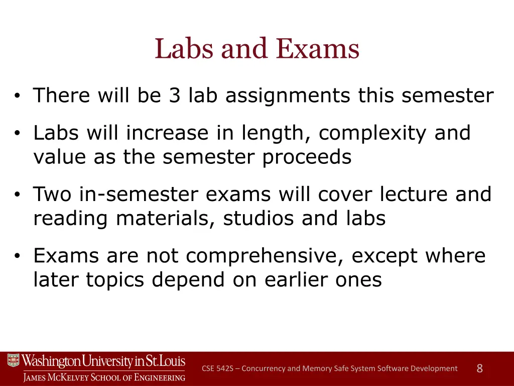 labs and exams