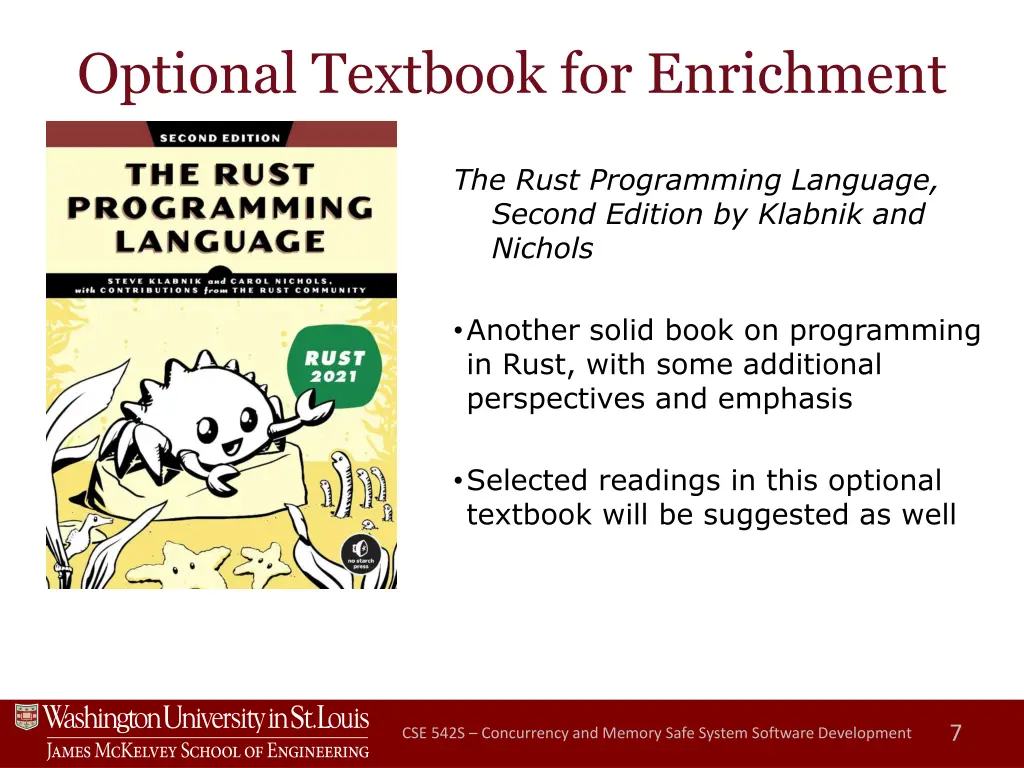 optional textbook for enrichment