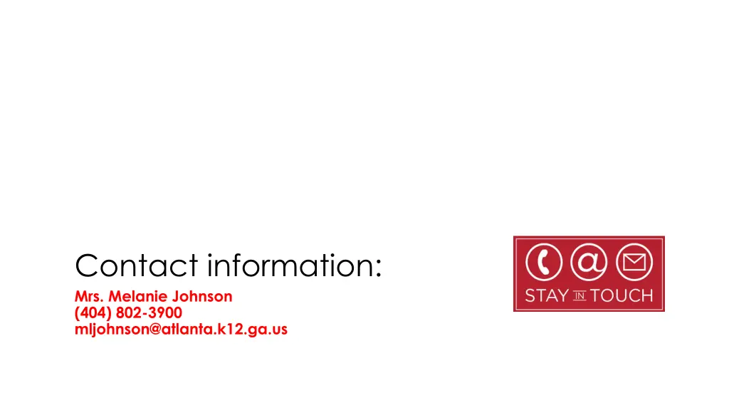 contact information mrs melanie johnson