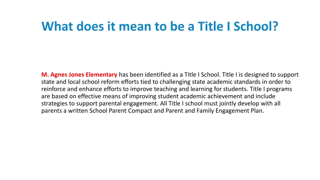 what does it mean to be a title i school