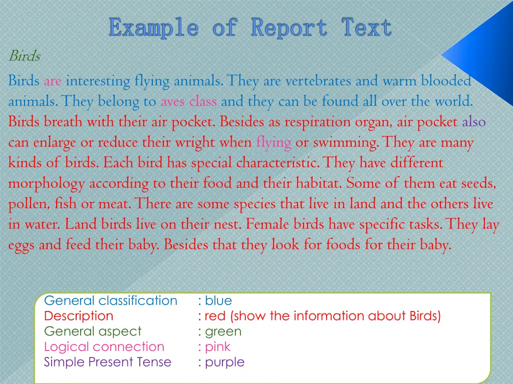example of report example of report text