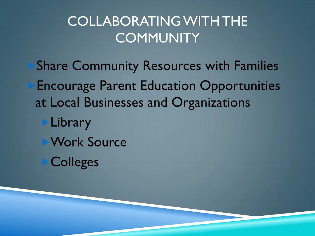 collaborating with the community