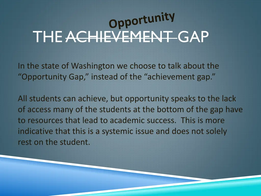 the achievement gap