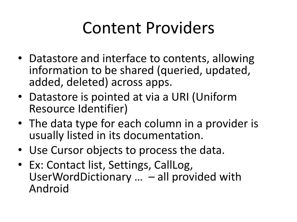 content providers