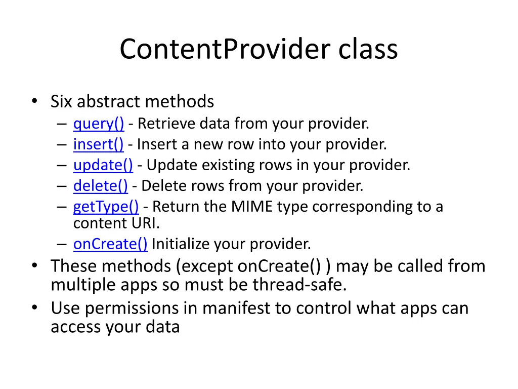contentprovider class