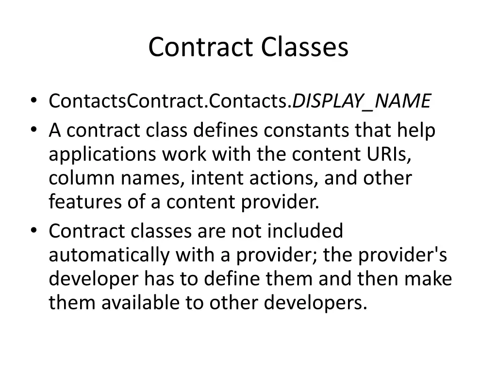 contract classes