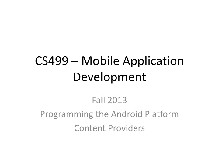 cs499 mobile application development