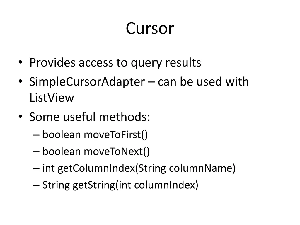 cursor