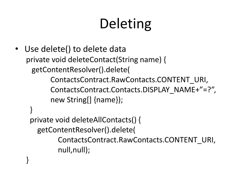 deleting