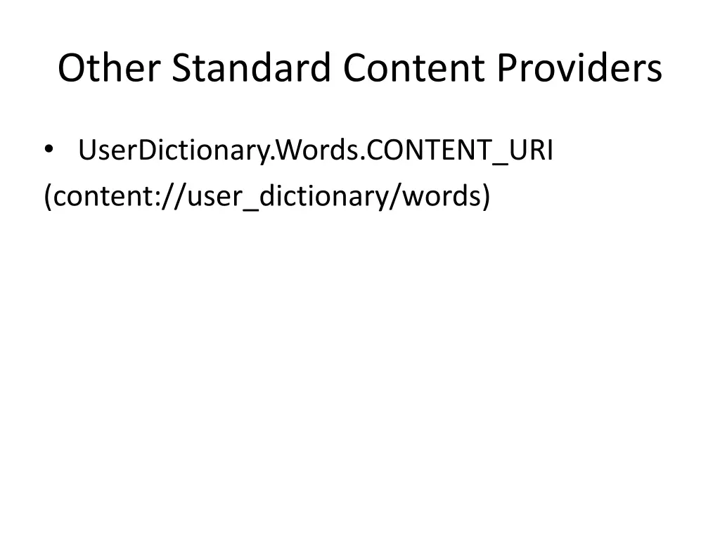 other standard content providers
