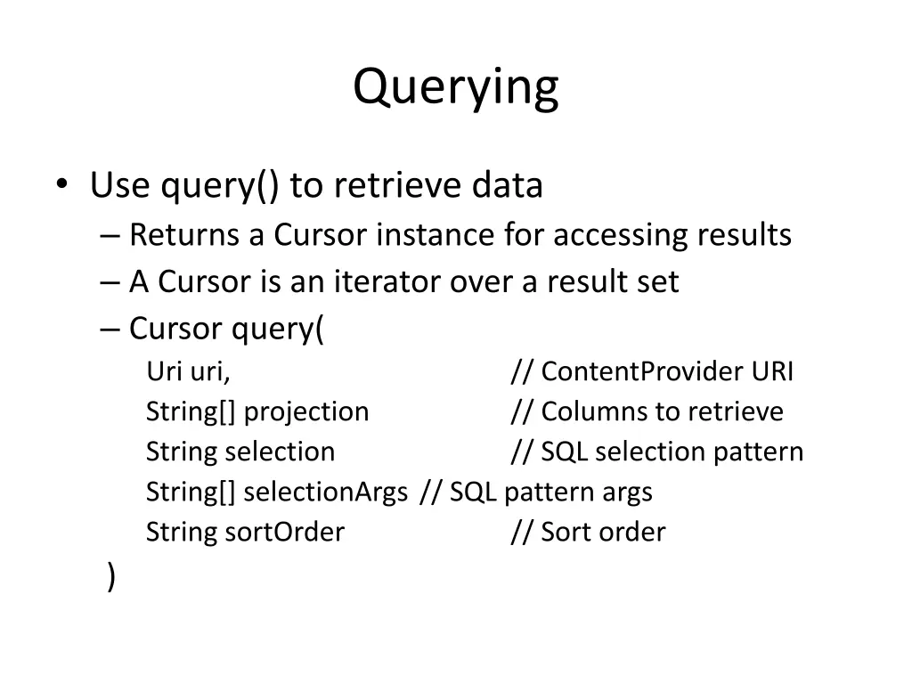 querying