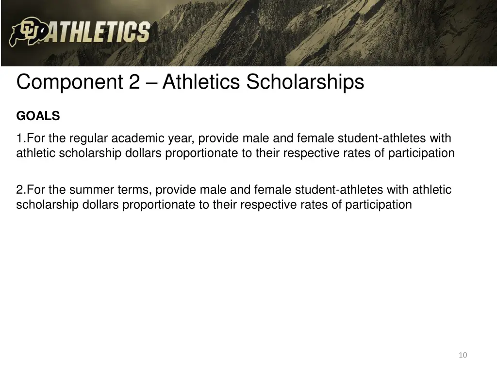 component 2 athletics scholarships