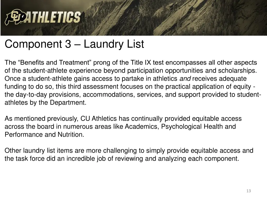 component 3 laundry list