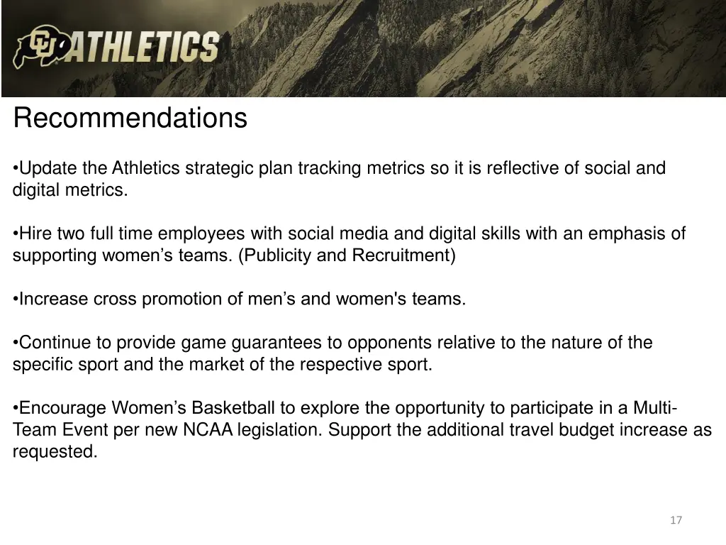 recommendations 1