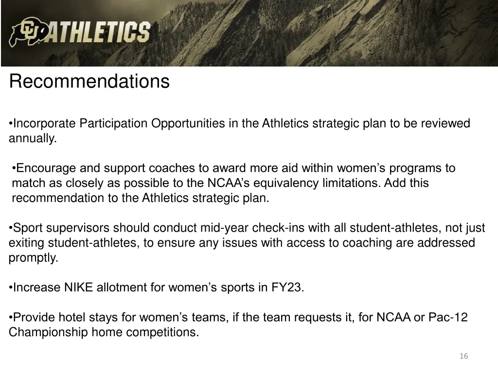 recommendations