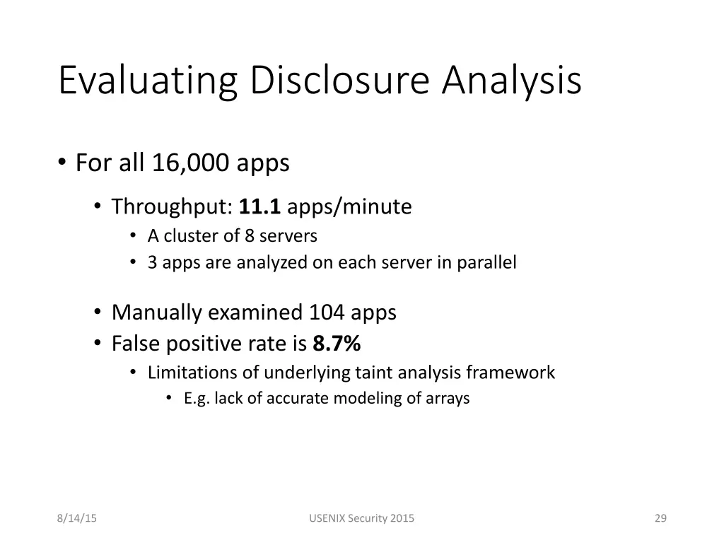 evaluating disclosure analysis
