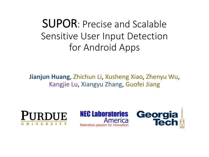 supor supor precise and scalable sensitive user
