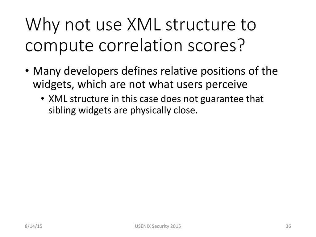 why not use xml structure to compute correlation