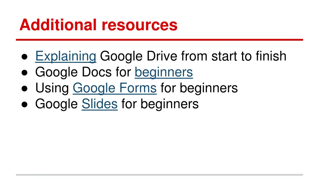 additional resources