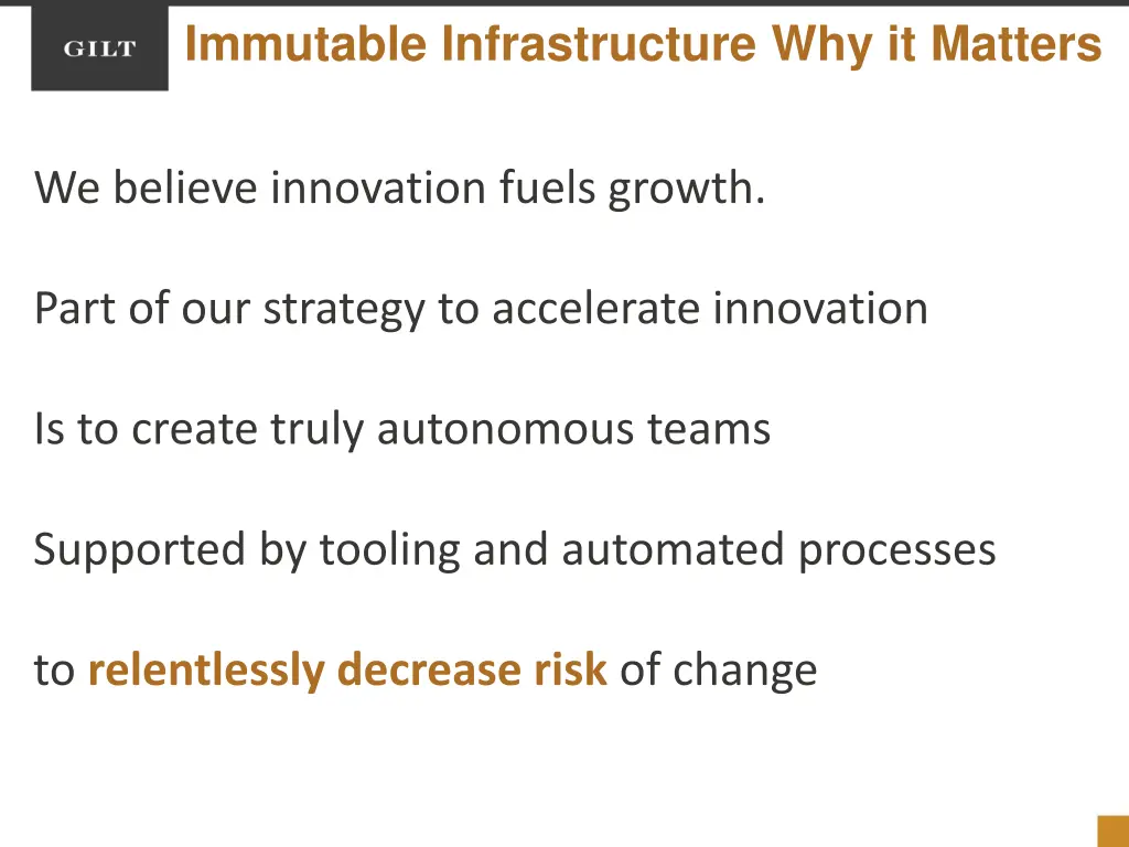 immutable infrastructure why it matters