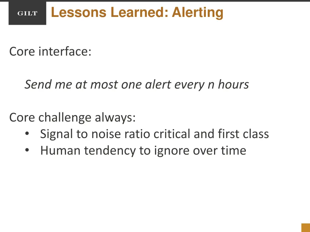 lessons learned alerting