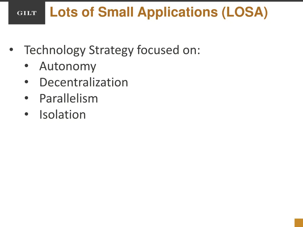 lots of small applications losa