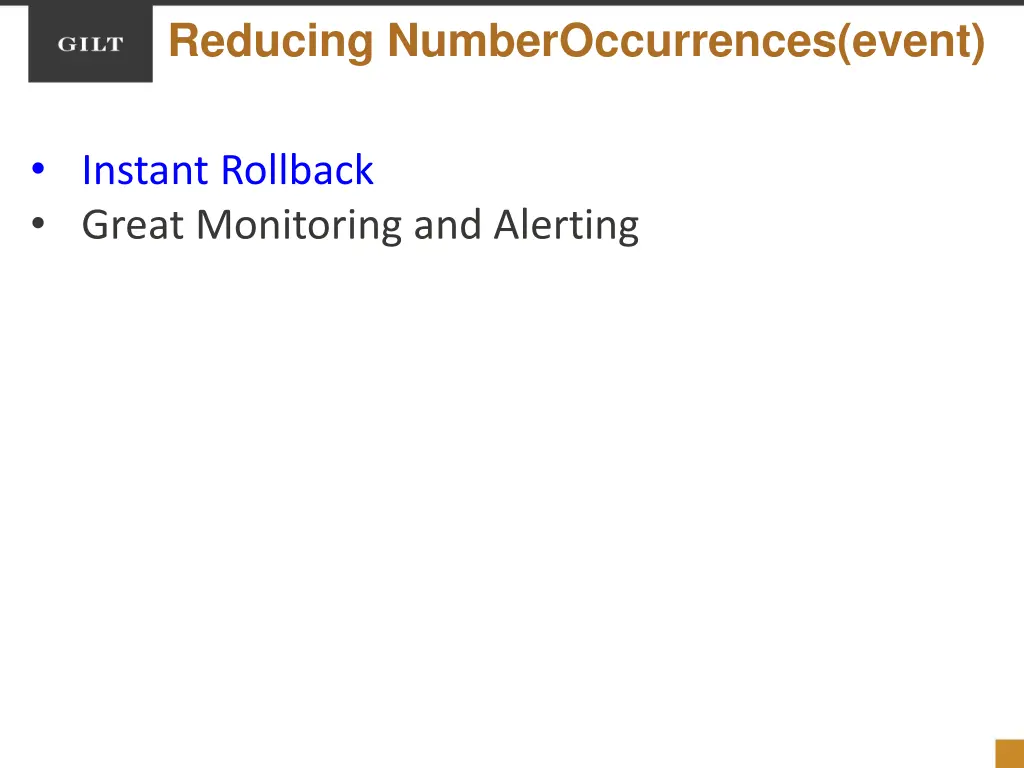 reducing numberoccurrences event