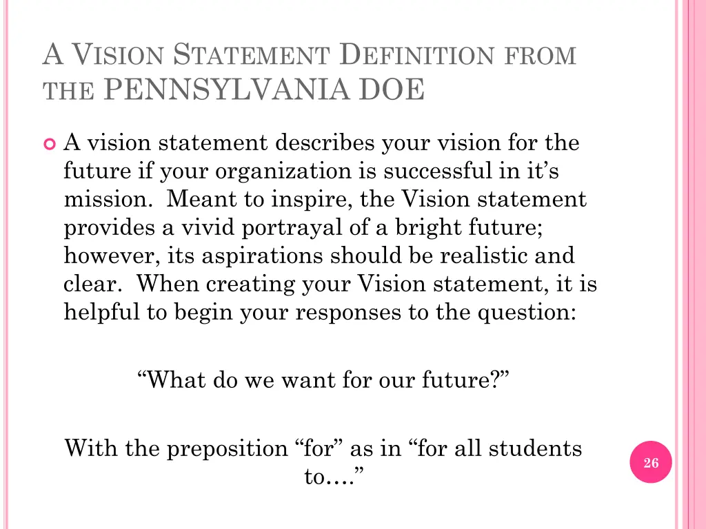 a v ision s tatement d efinition from