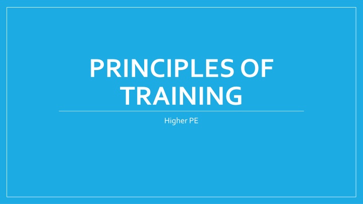 principles of training