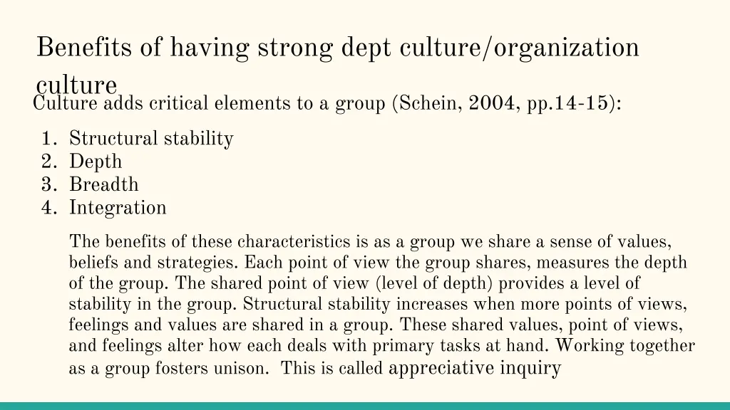 benefits of having strong dept culture