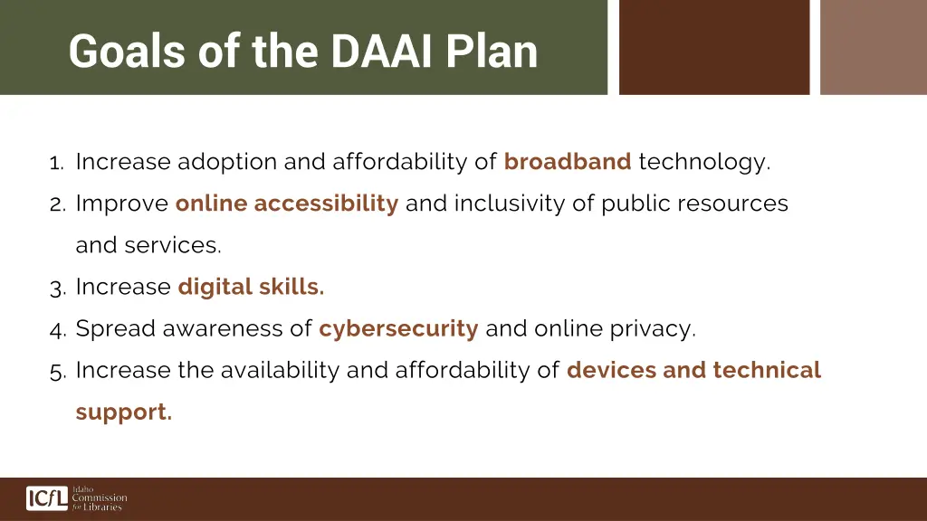 goals of the daai plan