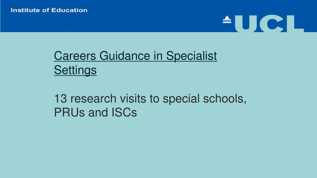 careers guidance in specialist settings
