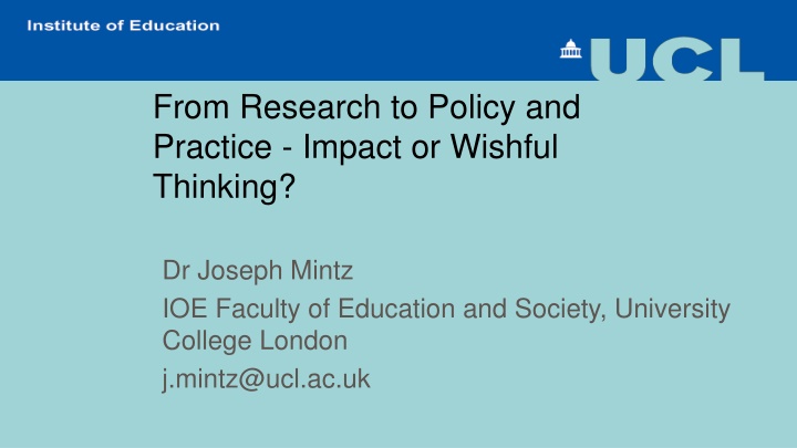 from research to policy and practice impact
