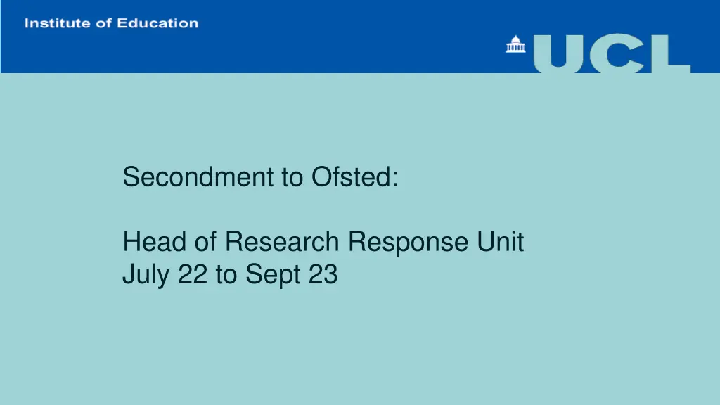 secondment to ofsted