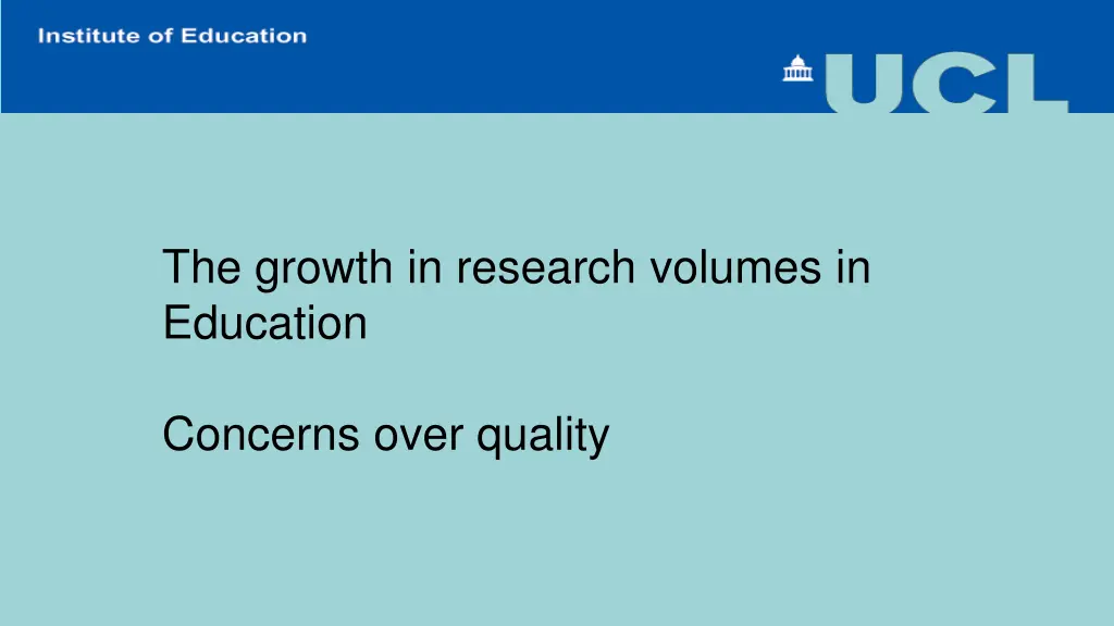 the growth in research volumes in education