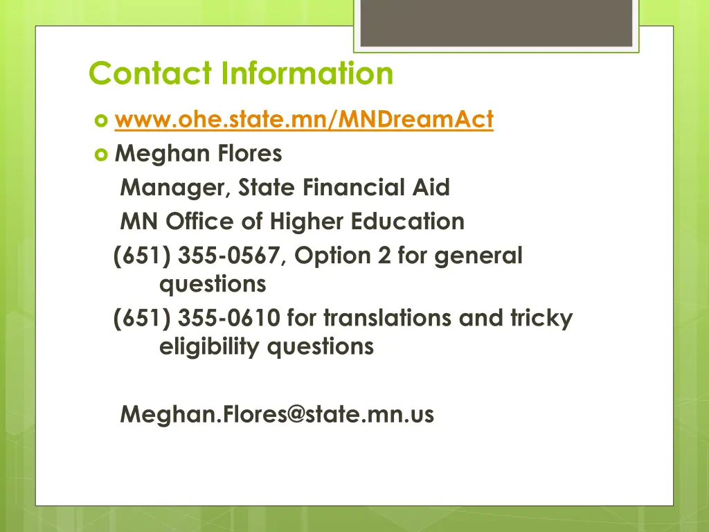 contact information