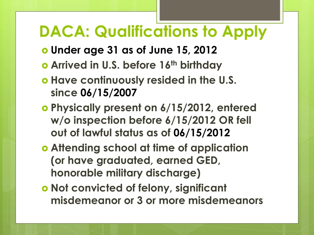 daca qualifications to apply under