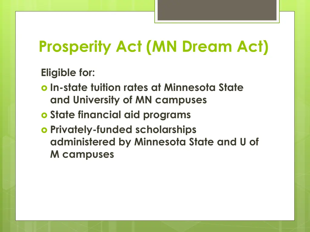 prosperity act mn dream act 1