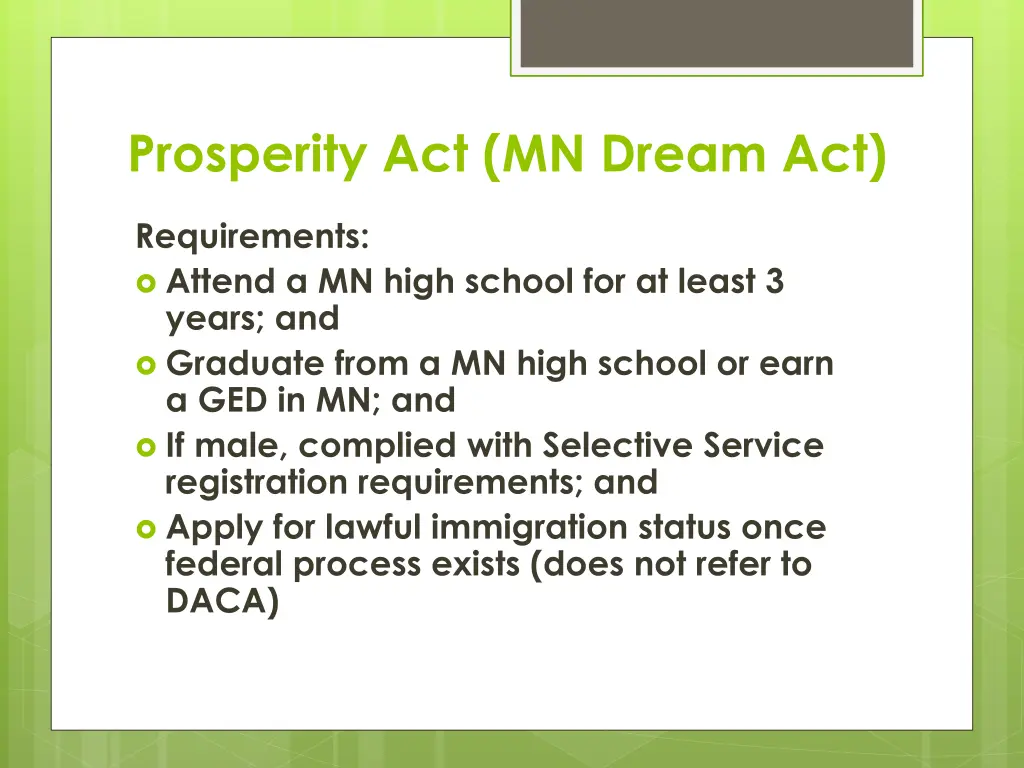 prosperity act mn dream act 2