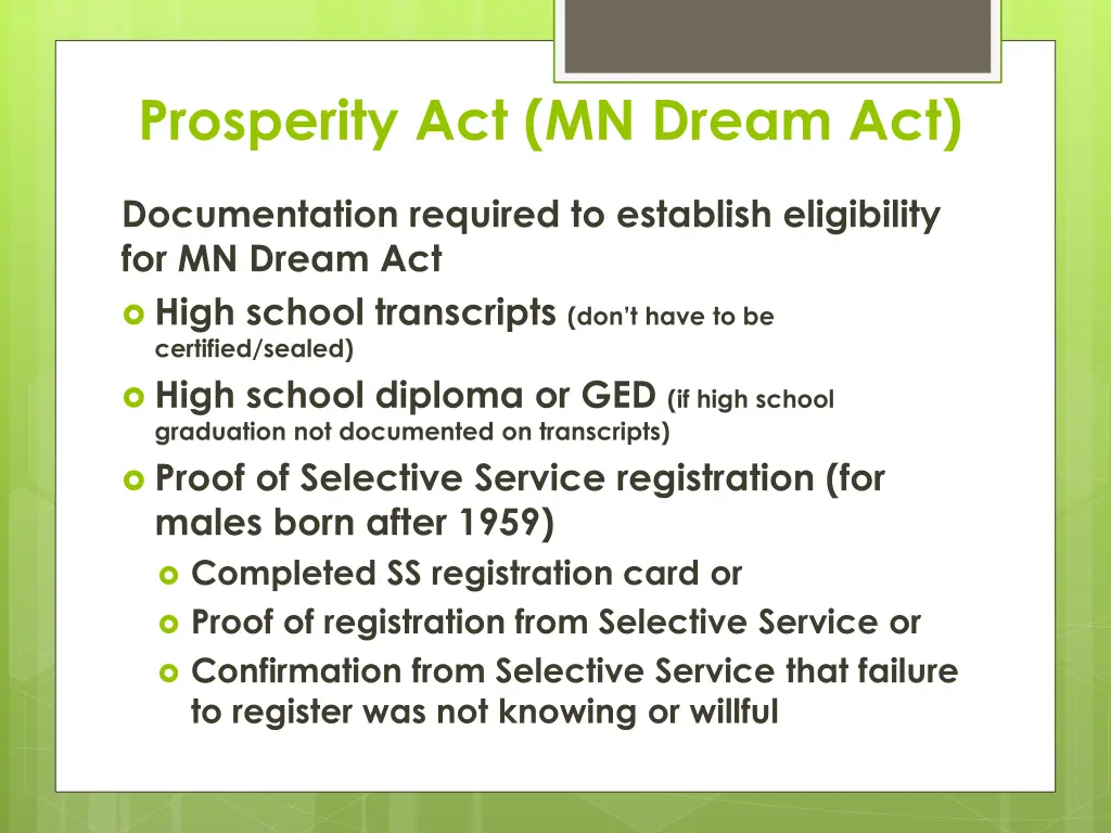 prosperity act mn dream act 5