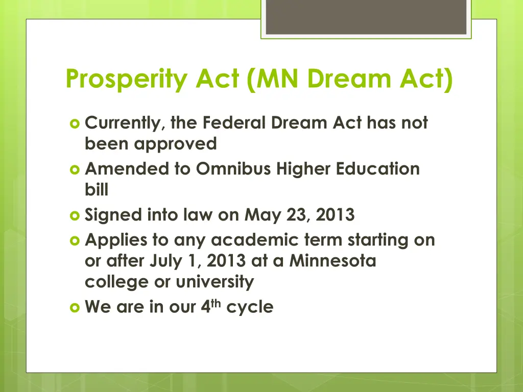 prosperity act mn dream act