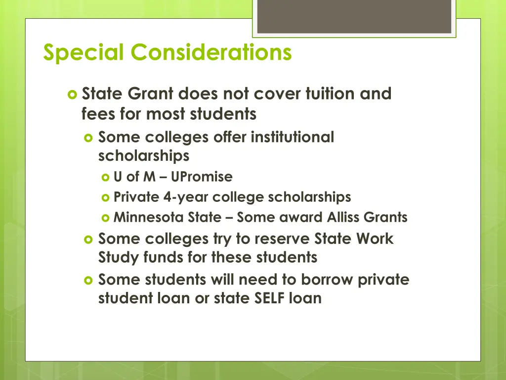 special considerations