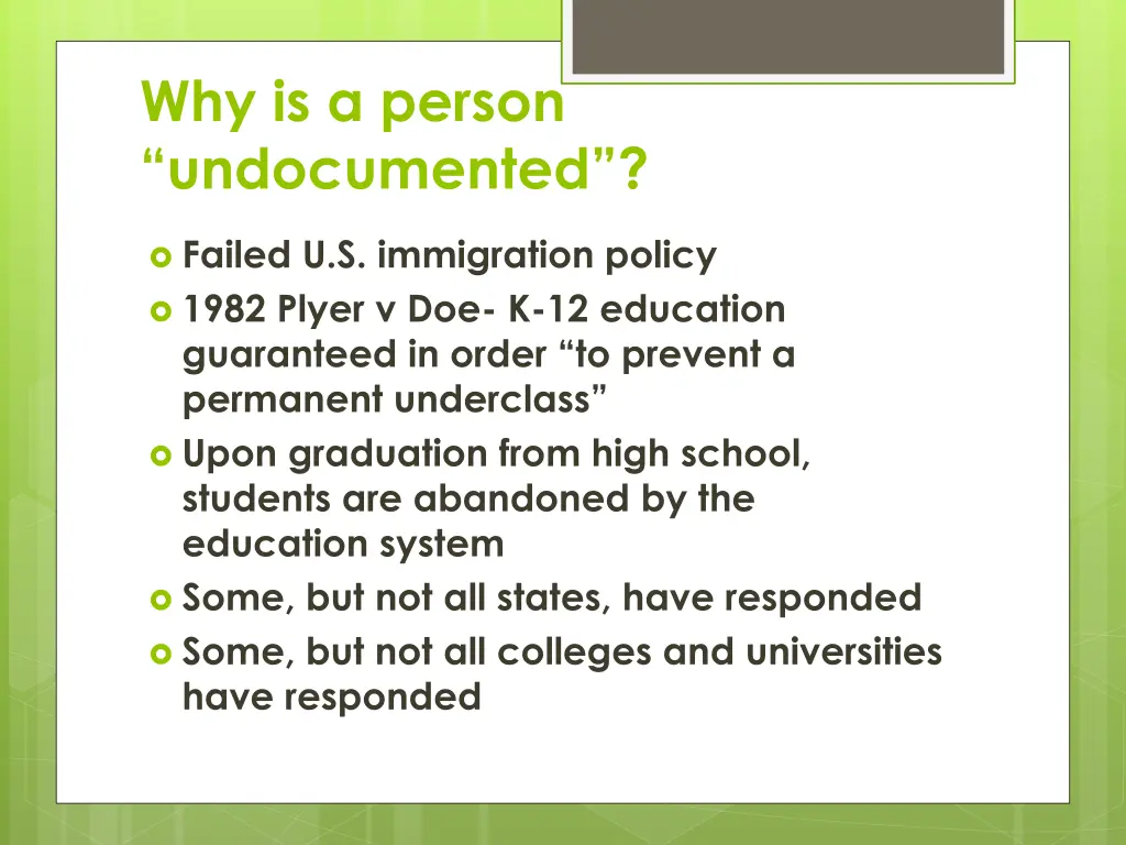 why is a person undocumented