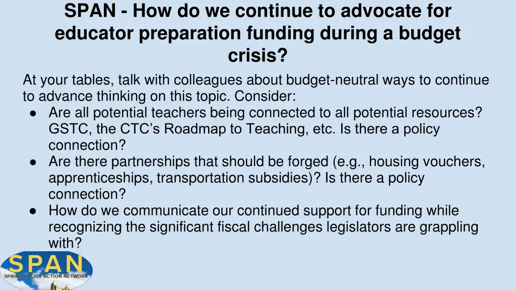 span how do we continue to advocate for educator